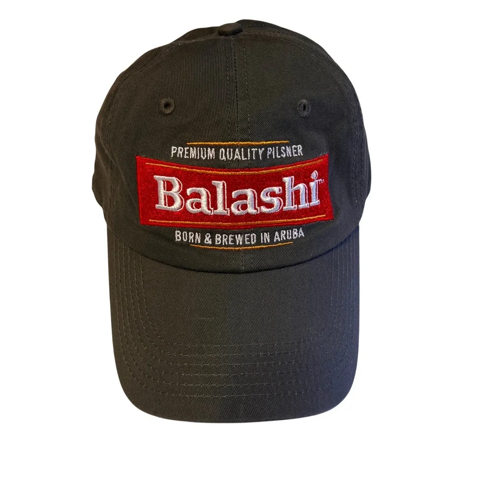 Balashi Beer Aruba Premium Pilsner Baseball Hat Mens Gray Cotton Adjustable Cap